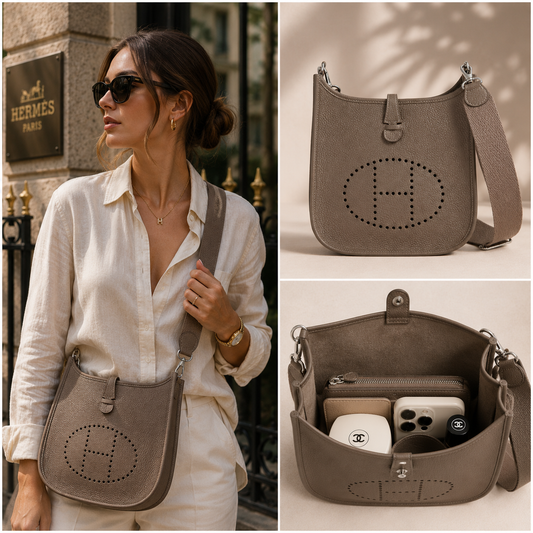 Pre-Owned Authentic - Hermes Evelyne 23  Taurillon Clemence Etoupe