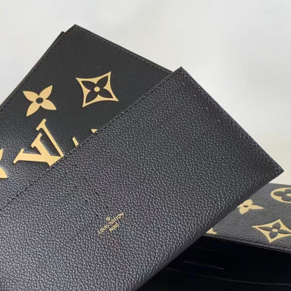 M82479 Pre-Owned Authentic Pochette Felicie Monogram Leather Black with Authentic RFID Tag