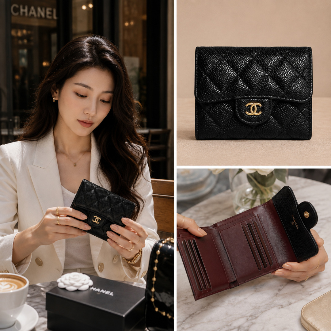 Chanel Classic Small Trifold Wallet in Black