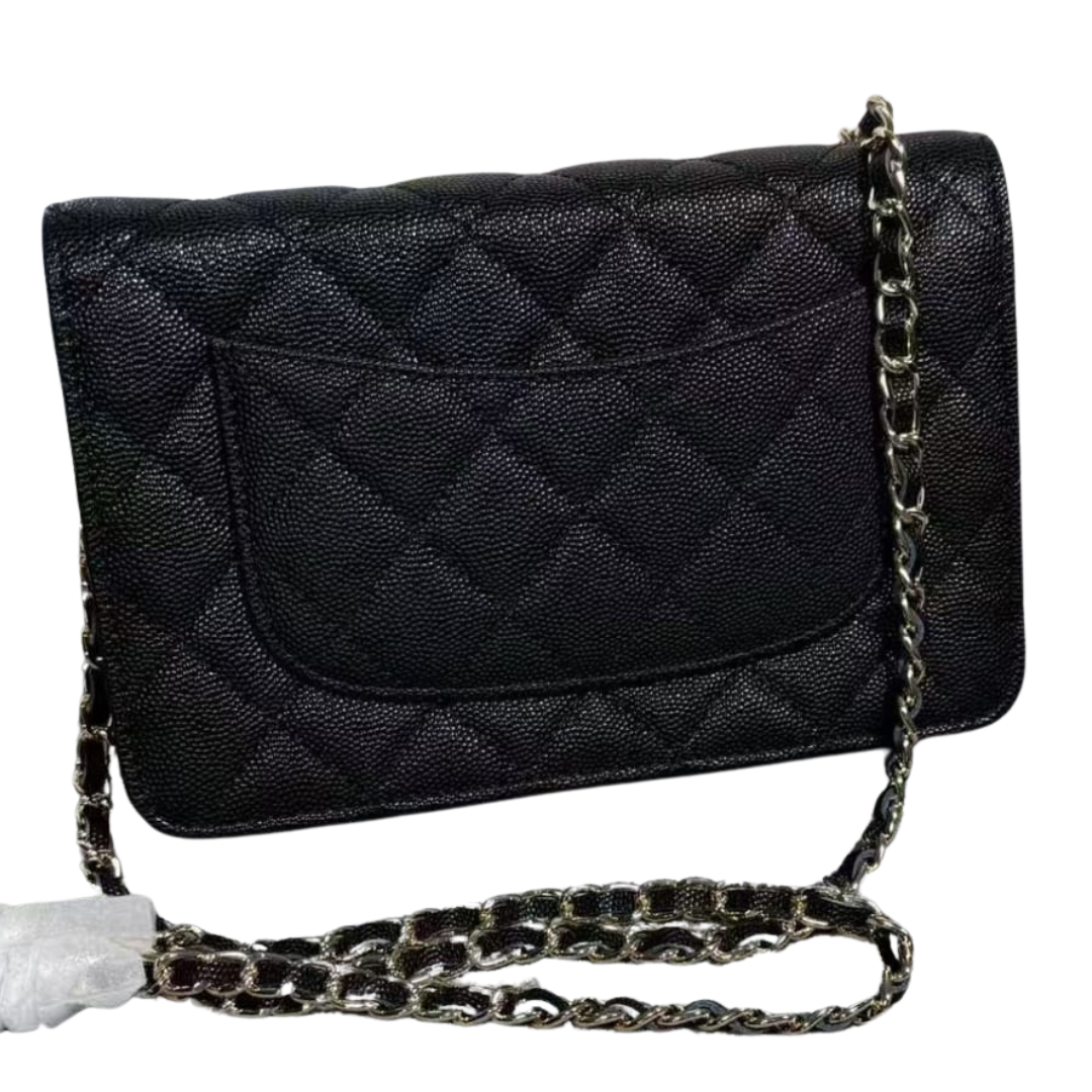 Chanel Shiny Black Caviar Quilted Strass Pre Owned Authentic (2 in stock)