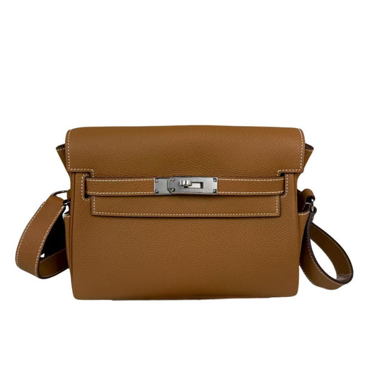 Hermès Kelly Messenger PM Bag – Yellow Leather with Palladium Hardware – Pre-Owned Authentic