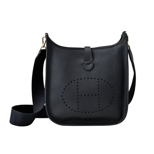 Pre-Owned Authentic Hermes Evelyne 29CM Large Epi Leather Shoulder Bag Black