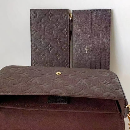 M80428 Pre-Owned Authentic Pochette Felicie Monogram Leather Tuffle Brown with Authentic RFID Tag