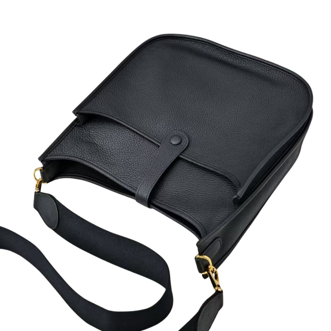 Pre-Owned Authentic Hermes Evelyne 29CM Large Epi Leather Shoulder Bag Black