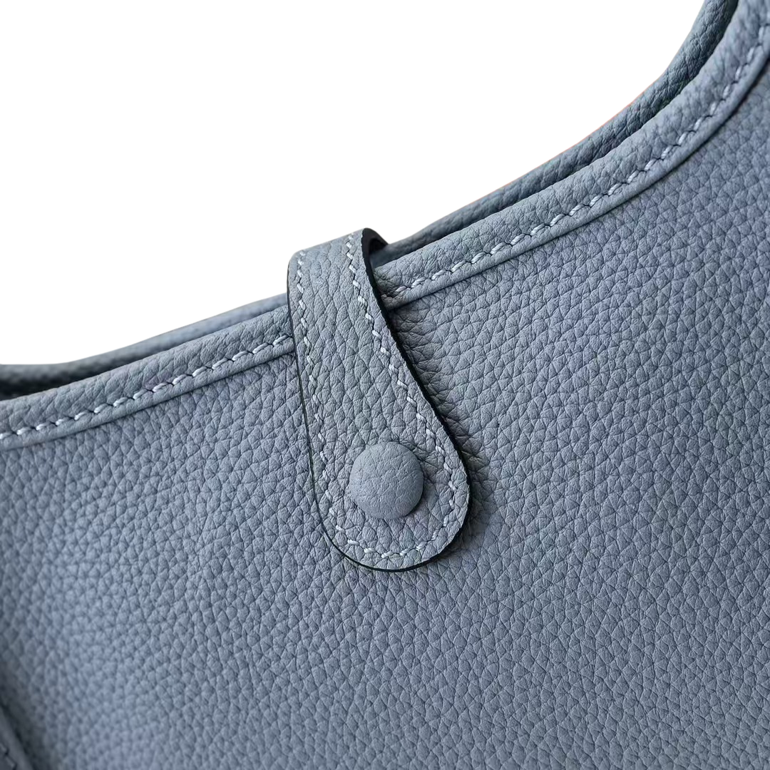 Hermes Evelyne TPM Taurillon Clemence Bleu Pale – Pre-Owned Authentic