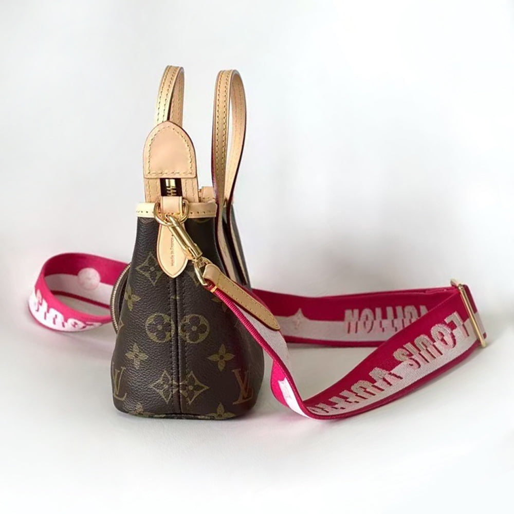 Pre-Owned Authentic Neverfull BB Rose Red M46786