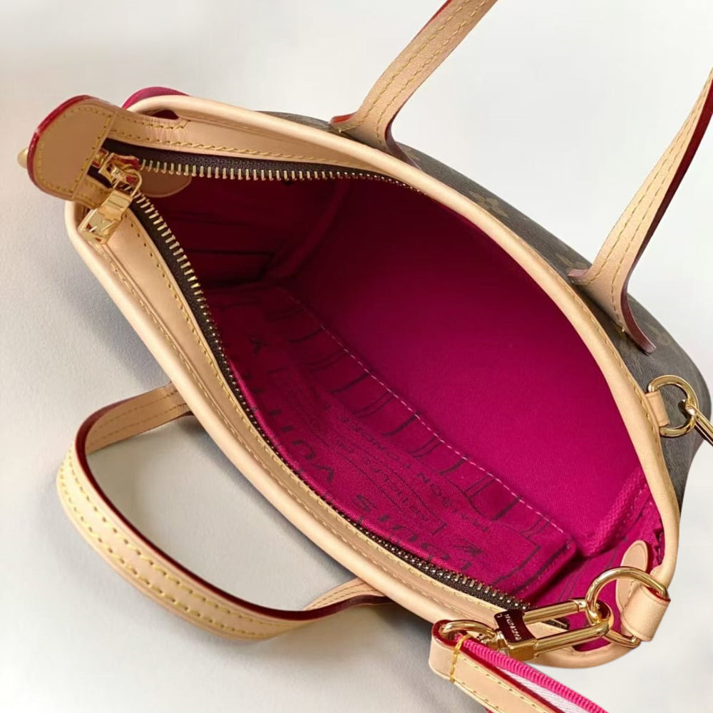 Pre-Owned Authentic Neverfull BB Rose Red M46786
