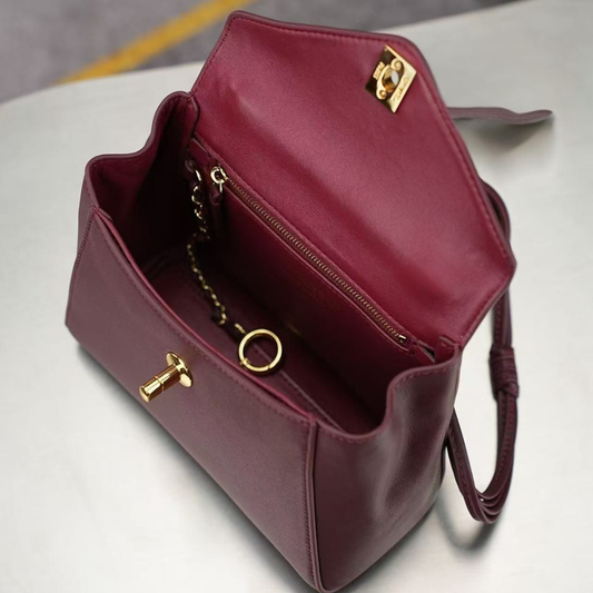 Chanel 26A Knotty Trapezoidal Envelope Bag in Burgundy 6223 - Pre-Owned Authentic