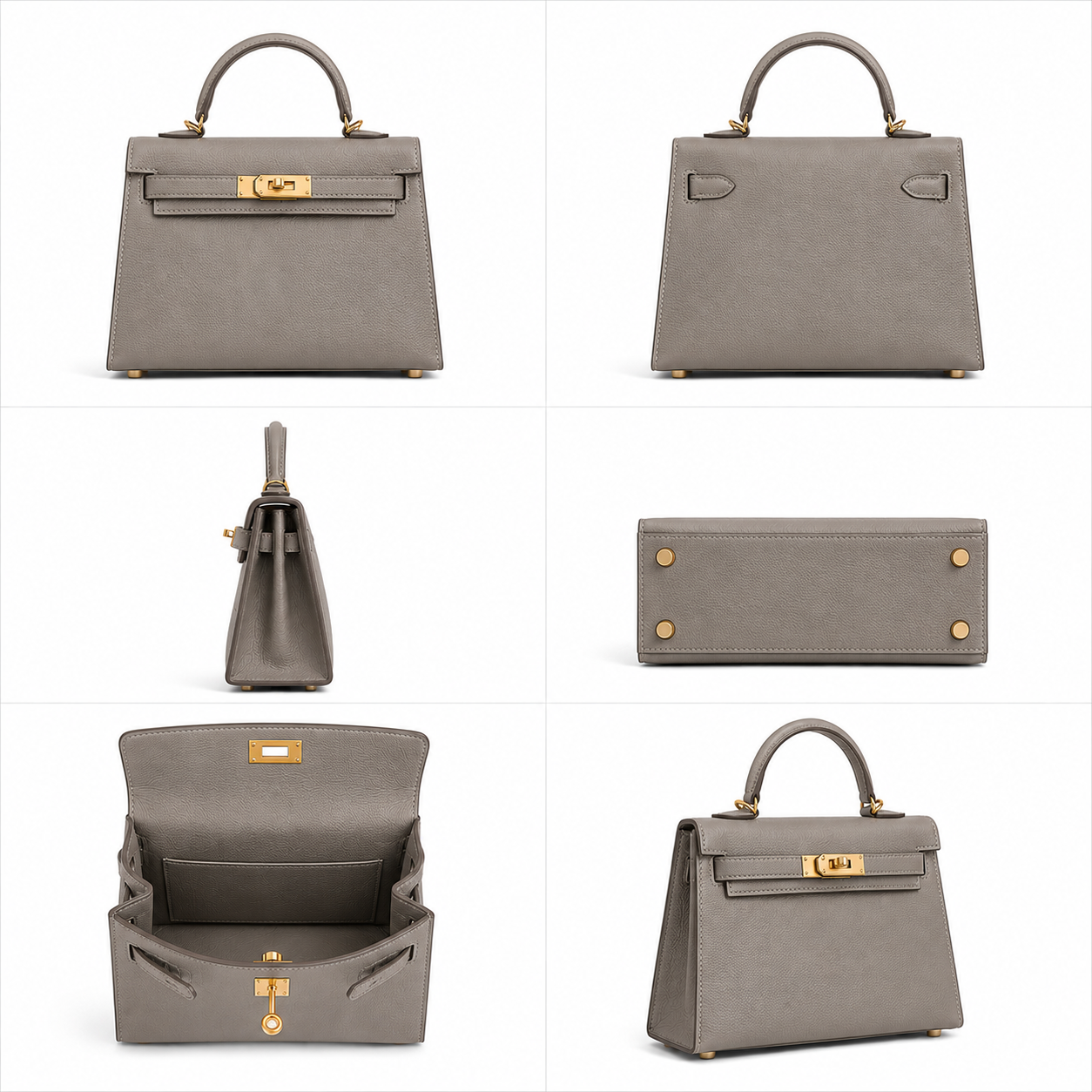 Pre-Owned Authentic - Hermes Mini Kelly 15 Elephant Grey
