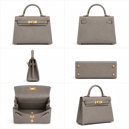 Pre-Owned Authentic - Hermes Mini Kelly 15 Elephant Grey