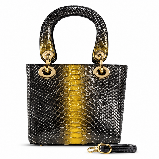 Mini Galina Gold Enamel Calfskin Mini Handbag BH01-1889GOL
