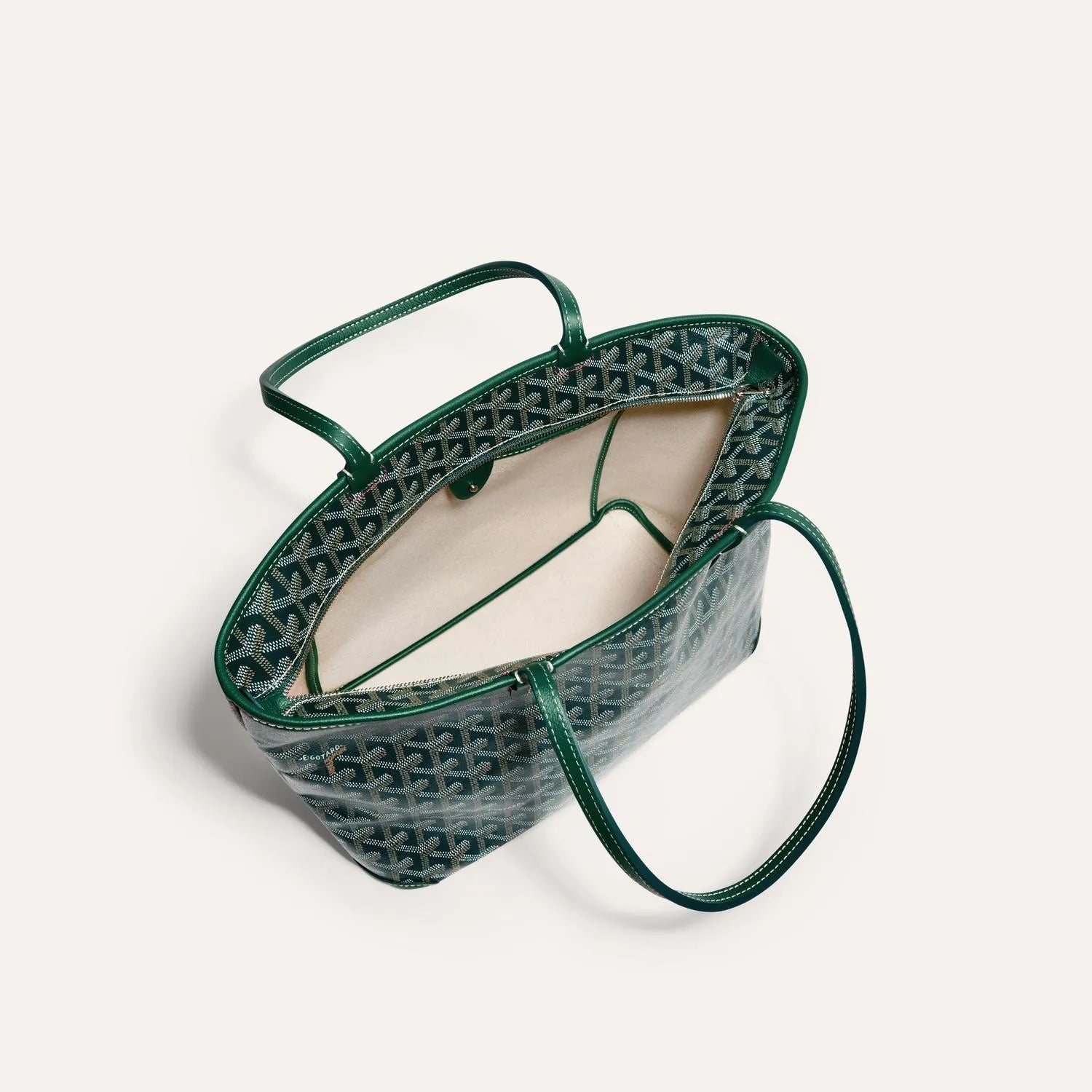 Goyard Artois PM Bag in Green  interior view