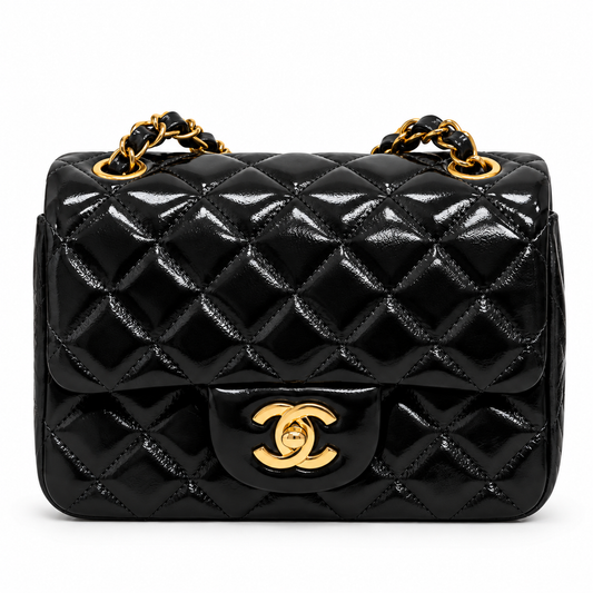 Vintage Chanel Mini Square Flap Bag in Black - Pre-Owned Authentic Bravo Fashion