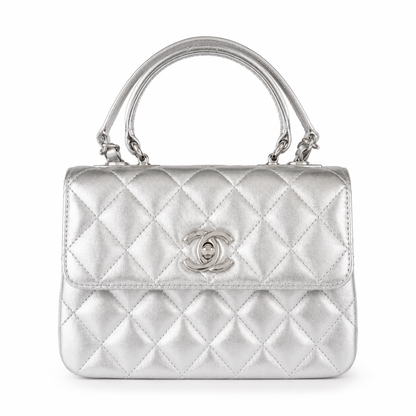 Chanel 25cm Trendy Large  Bag in Silver - Pre-Owned Authentic