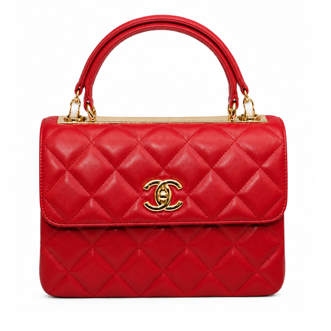 Chanel 25cm Trendy Large  Bag in Red - Pre-Owned Authentic