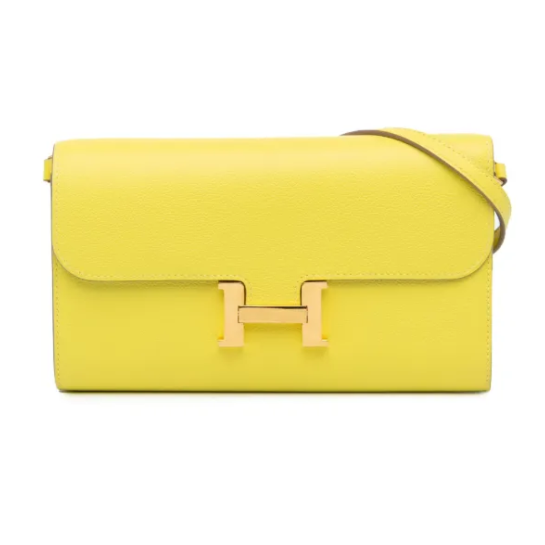 Hermès Constance To Go Wallet 20 Yellow front view