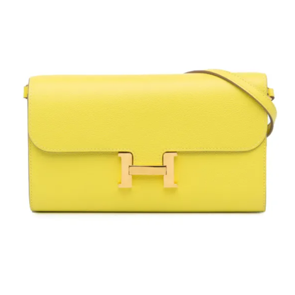 Hermès Constance To Go Wallet 20 Yellow front view