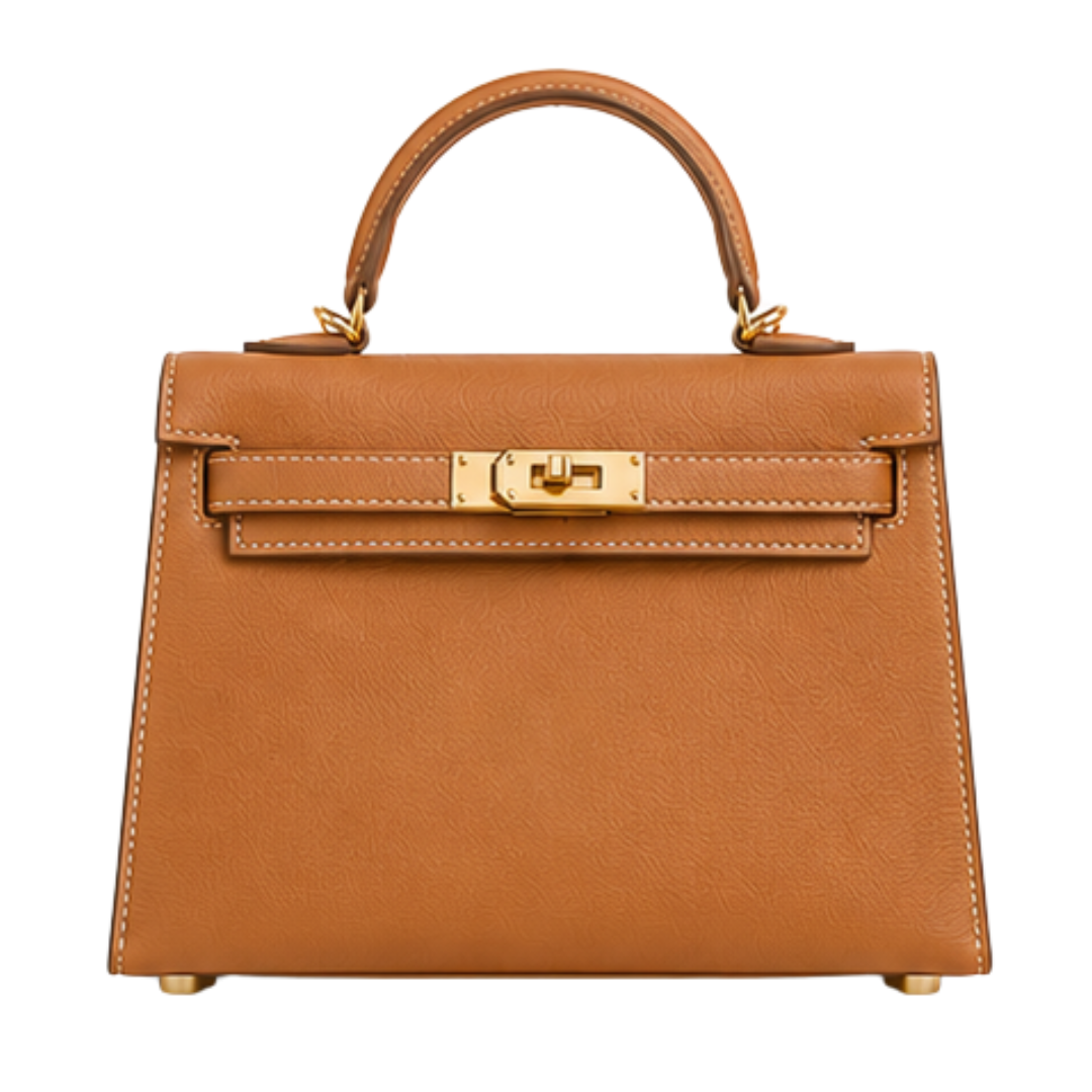 Hermès Mini Kelly 15 Tan Togo leather front view