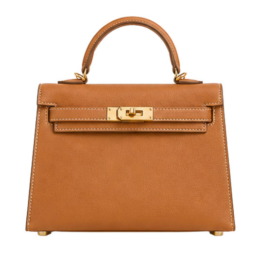 Hermès Mini Kelly 15 Tan Togo leather front view