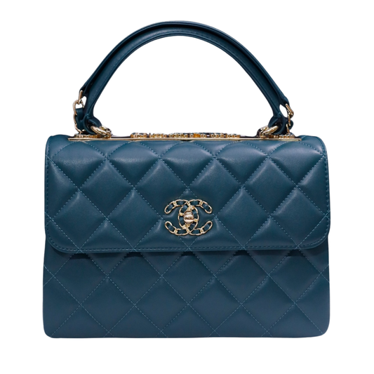 Chanel Trendy Large Bag Dark Green with Crystals - Pre-Owned Authentic