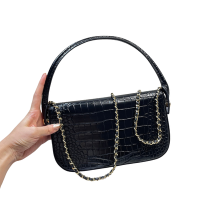 Chanel Large Clutch Crocodile Leather in Black  AS6425 - Pre-Owned Authentic