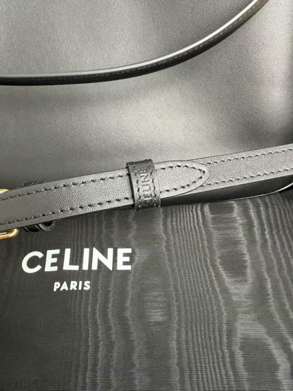 Camille 16 Soft Black Medium Bag  close-up leather 