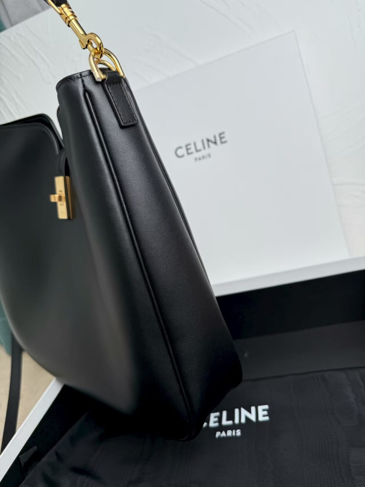 Camille 16 Soft Black Medium Bag side view