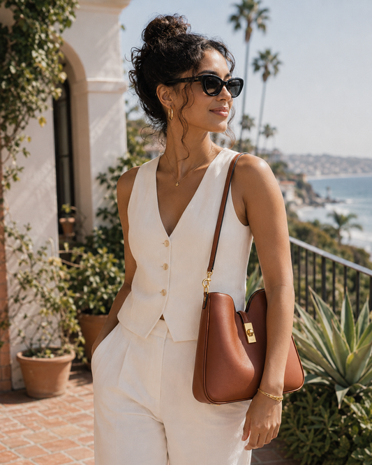 Celine Camille 16 Small Tan Bag  lifestyle