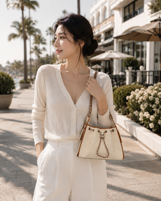 Chanel 25 Small Hobo Cream and Brown shoulder bag