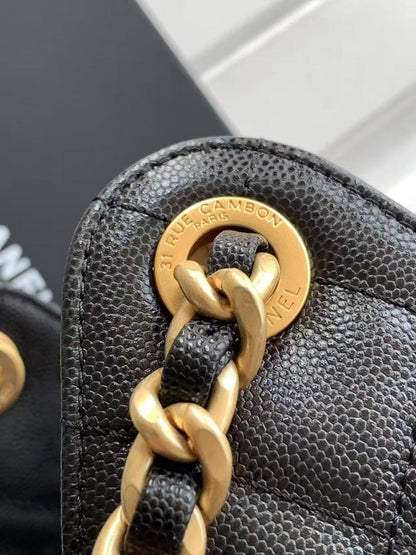 Chanel 25 Small Hobo gold-tone hardware detail