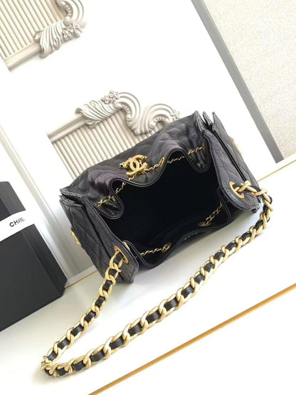 Chanel 25 Small Hobo Black interior view