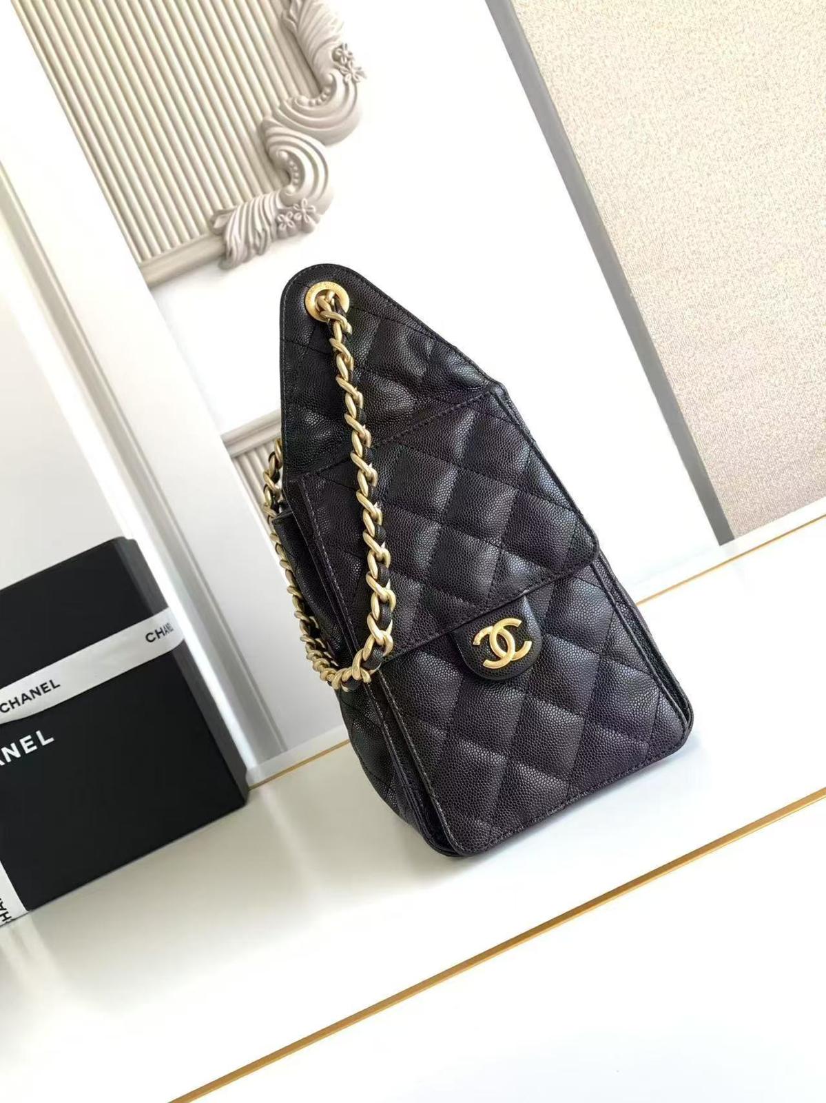 Chanel 25 Small Hobo Black side view 