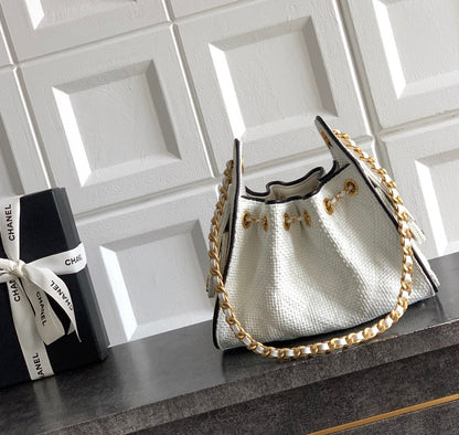Chanel 25 Small Hobo Cream White back view
