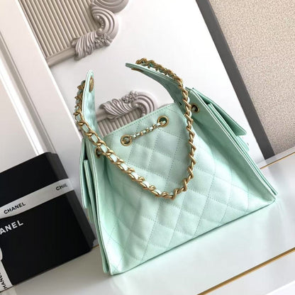Chanel 25 Small Hobo Light Green Back view