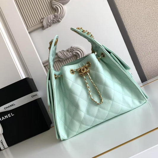 Chanel 25 Small Hobo Light Green Front View