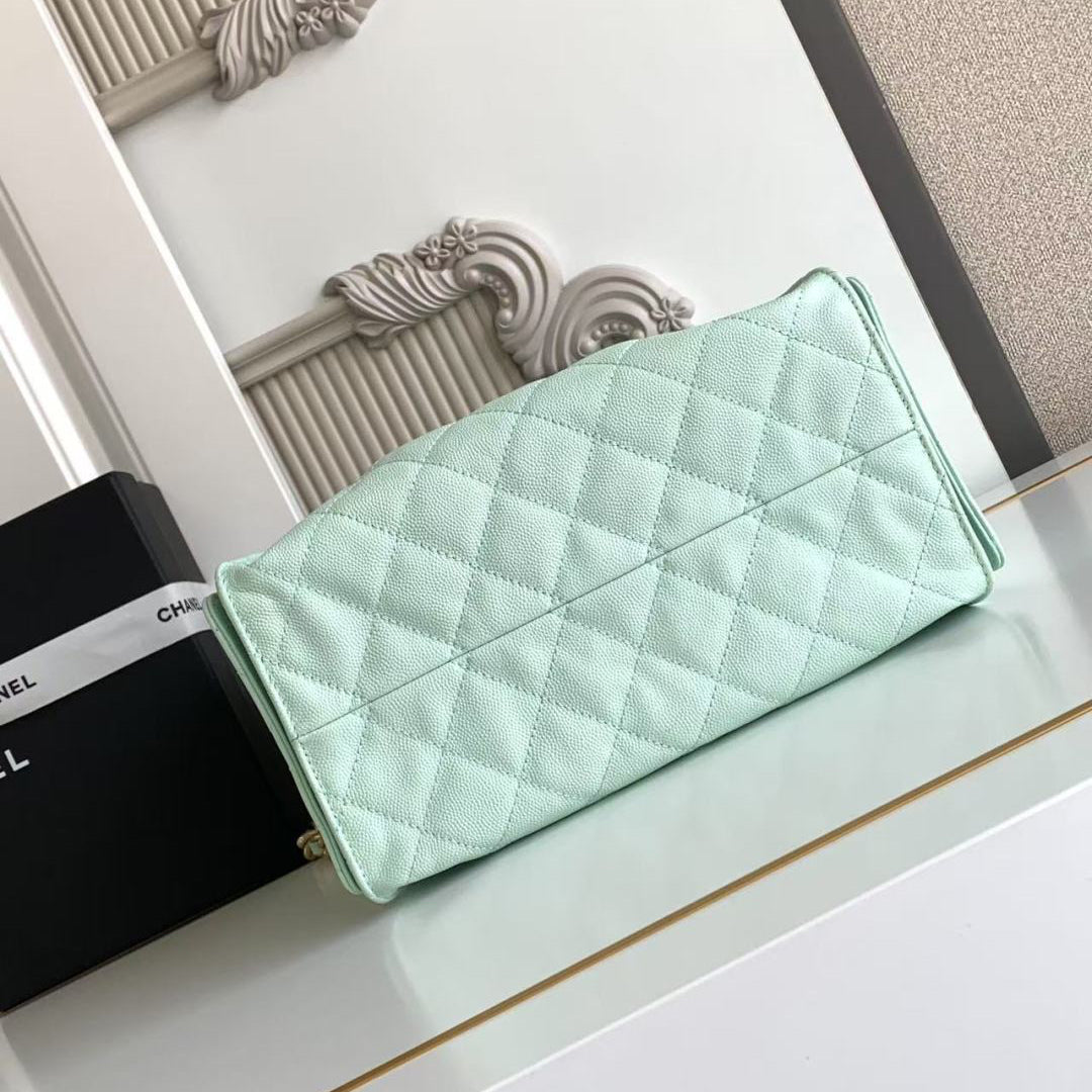 Chanel 25 Small Hobo Light Green bottom view