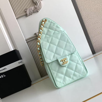 Chanel 25 Small Hobo Light Green side view