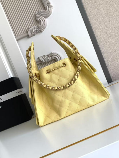 Chanel 25 Small Hobo Yellow back view