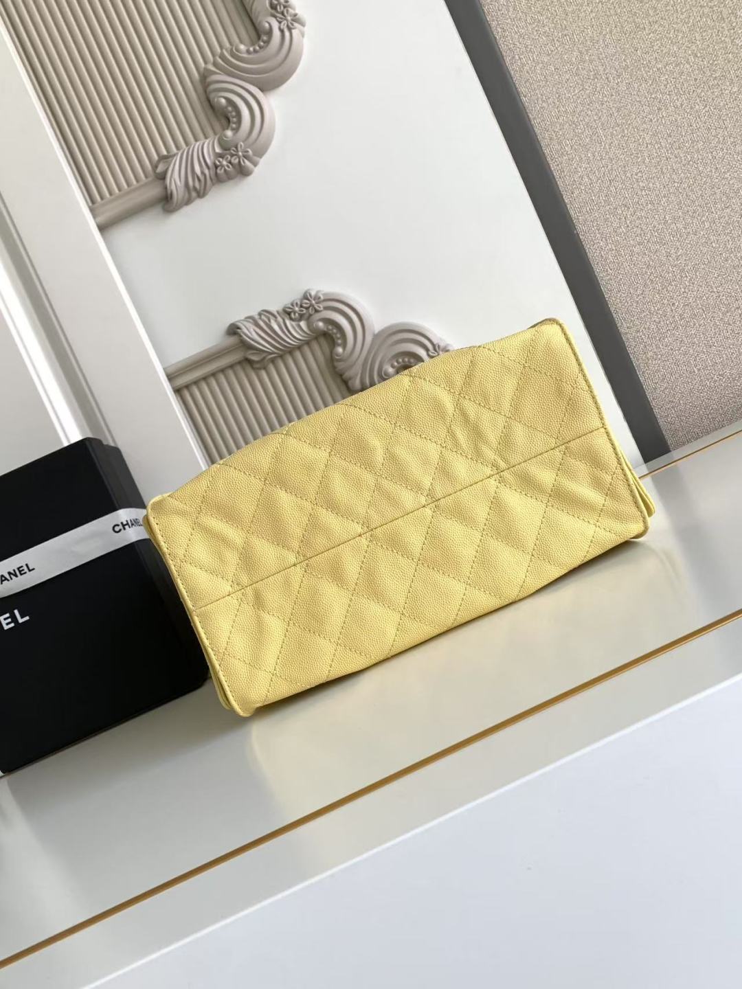 Chanel 25 Small Hobo Yellow bottom view