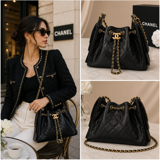 Chanel 25 Small Hobo in Black - Pre-Owned Authentic