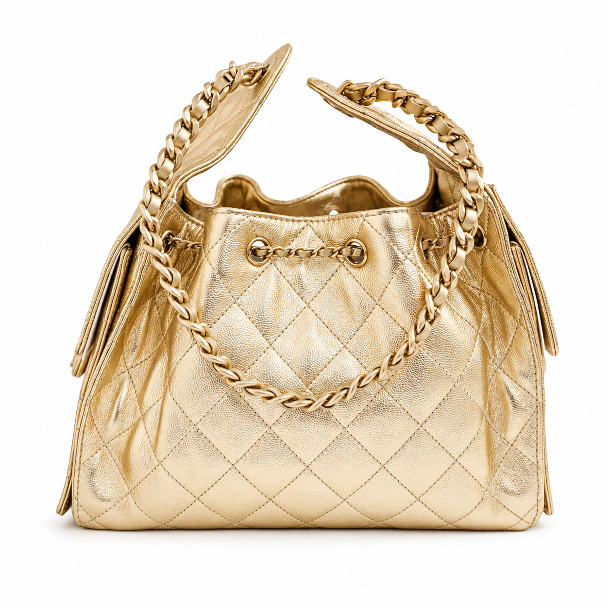 Chanel 25 Small Hobo in gold back view