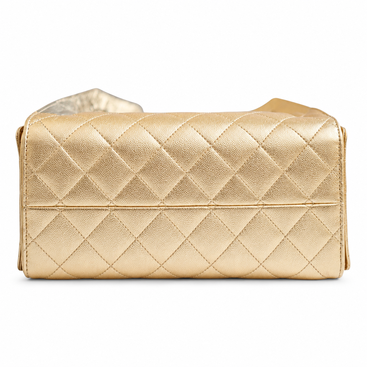 Chanel 25 Small Hobo in gold bottom view