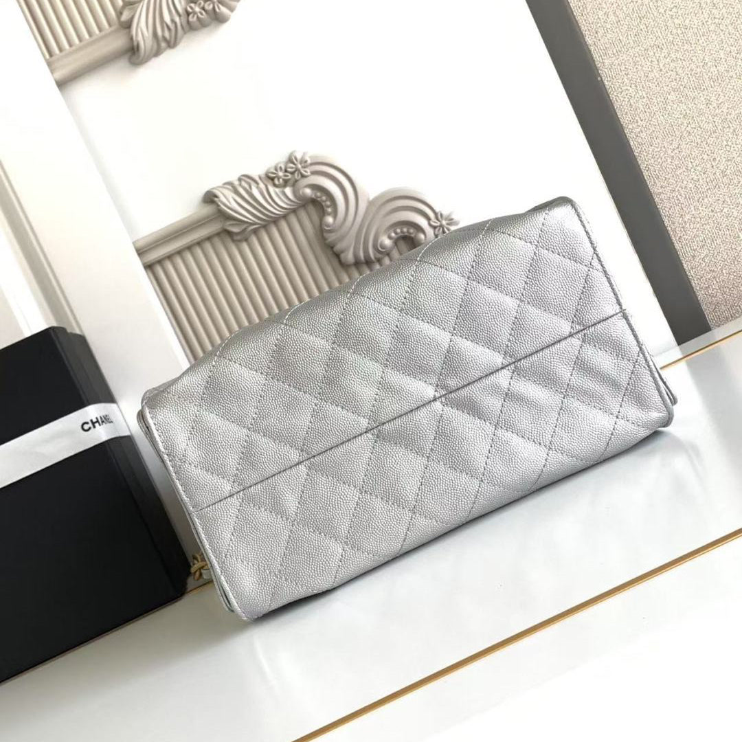 Chanel 25 Small Hobo silver bottom view