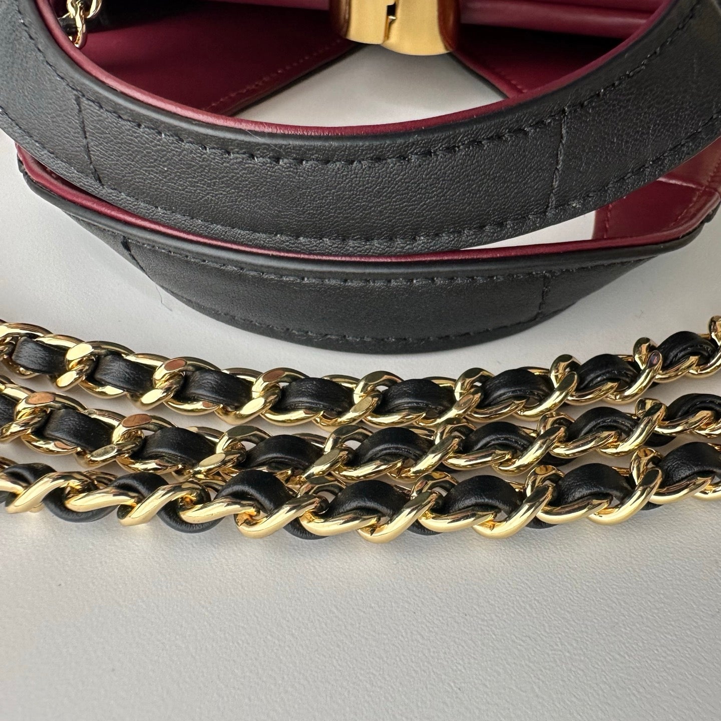 Chanel AS6390 gold-tone chain and hardware detail