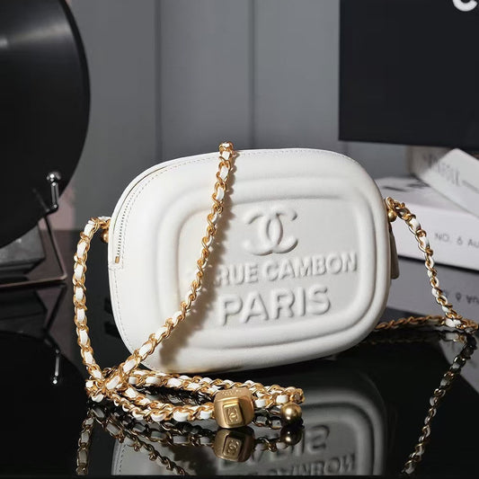 Pre-Owned Authentic Chanel Shiny Lambskin Mini Camera Bag