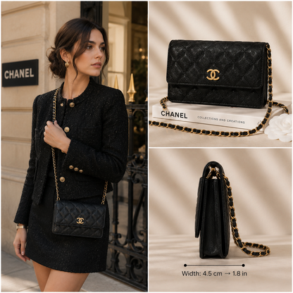 Chanel Melody Wallet on Chain (WOC) Black - Pre-Owned Authentic