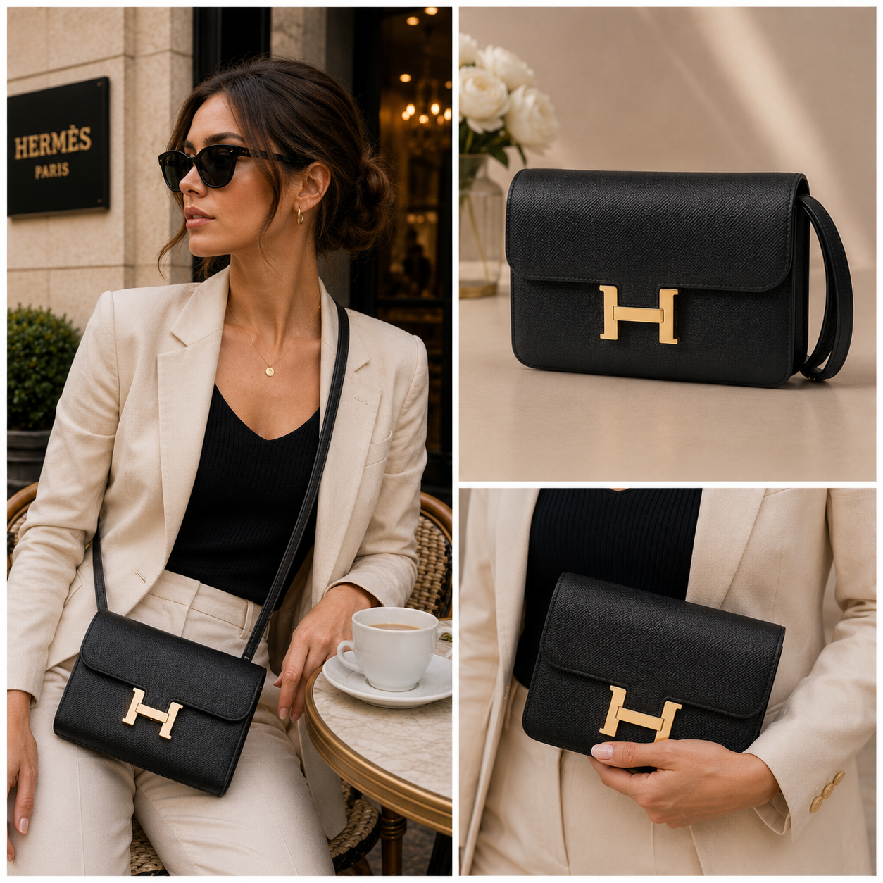 Herms Constance Long To Go Wallet in Black Epsom with Gold Hardware – Pre-Owned Authentic