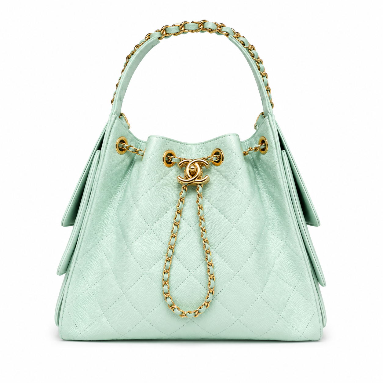Chanel 25 Small AS5293 in Calfskin   Light Green - Pre-Owned Authentic