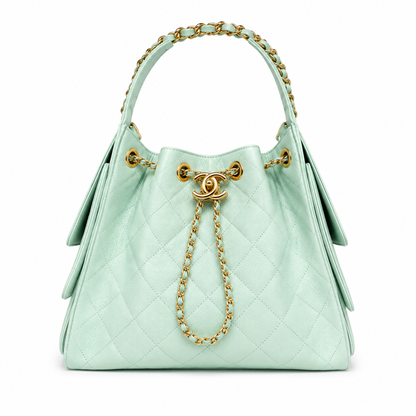 Chanel 25 Small AS5293 in Calfskin   Light Green - Pre-Owned Authentic