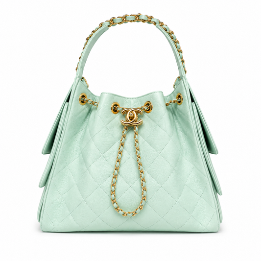 Chanel 25 Small AS5293 in Calfskin   Light Green - Pre-Owned Authentic